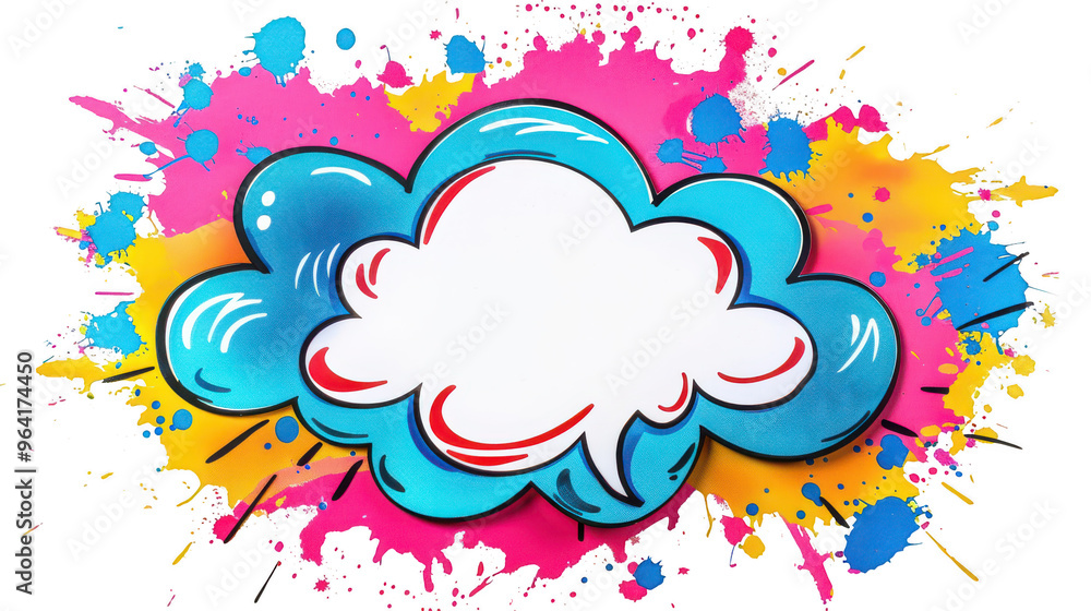 Retro pop art whisper bubble, no text, blank bubble. ,isolated on a pure white background Retro pop art whisper bubble, no text, blank bubble. ,isolated on a pure white background