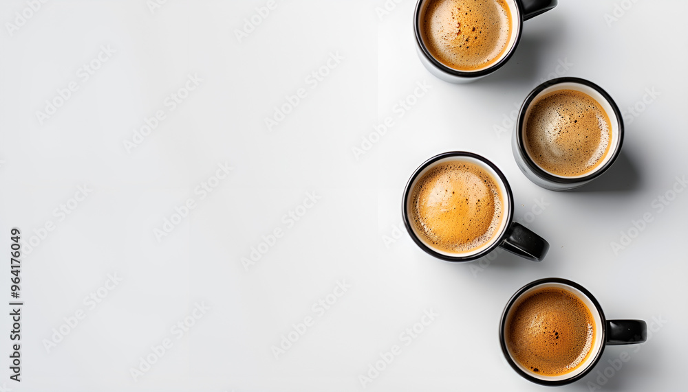 Cups of coffee isolated on white Cups of coffee isolated on white