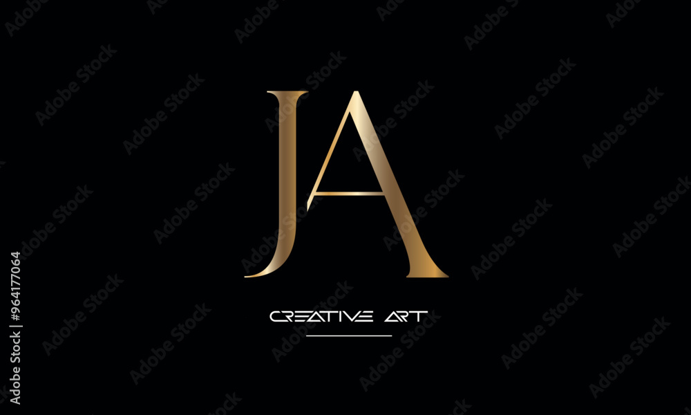 JA, AJ, J, A abstract letters logo monogram JA, AJ, J, A abstract letters logo monogram