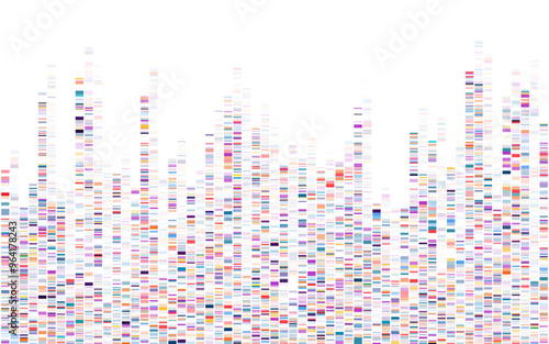 Dna test infographic. Genome sequence map.