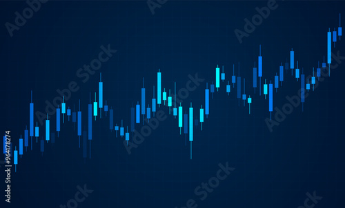Stock market increasing background. Financial stock market graph