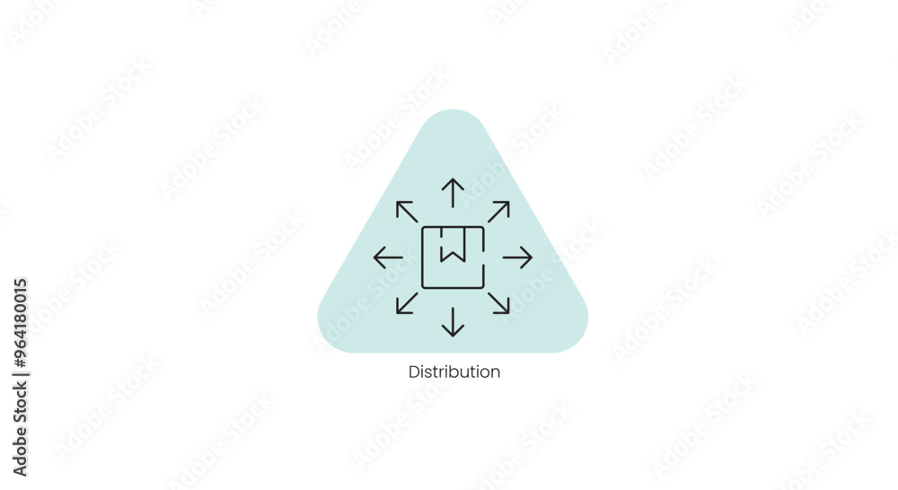 Distribution Network Vector Icon for Supply Chain and Product Delivery