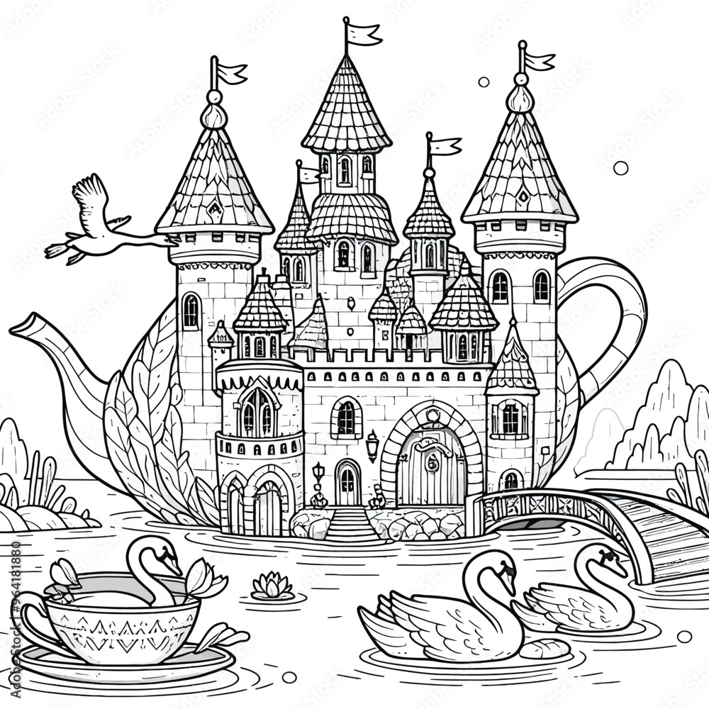 Obraz premium Fairy Tale Castle Teapot House