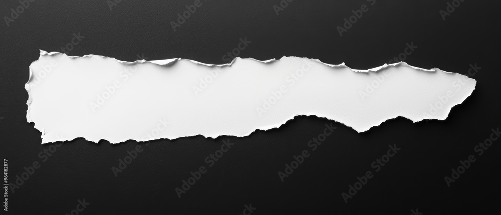 Torn black paper on a white background, generative AI ripped paper texture Torn black paper on a white background, generative AI ripped paper texture