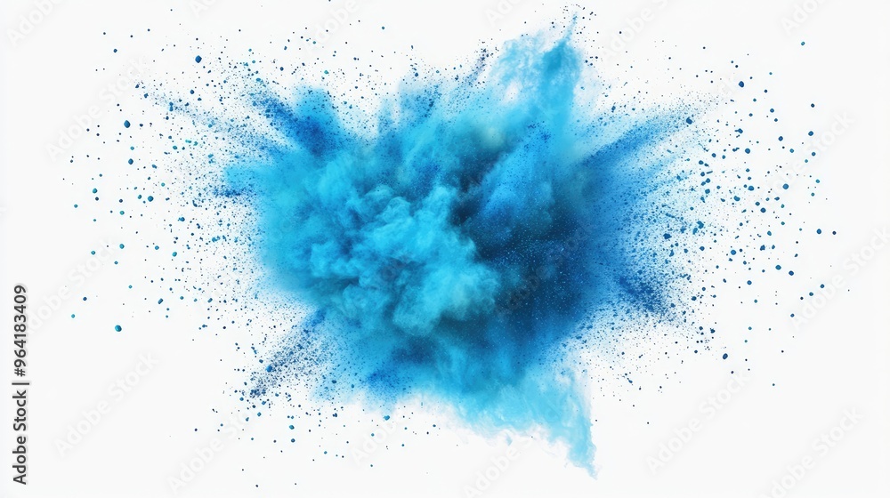 Bright cyan blue holi paint color powder festival explosion burst isolated on transparency background PNG Bright cyan blue holi paint color powder festival explosion burst isolated on transparency background PNG