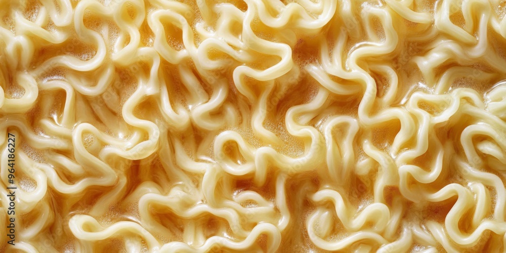 Closeup view of thin instant noodles, ideal for a variety of Asian dishes and flavorful ramen bowls Closeup view of thin instant noodles, ideal for a variety of Asian dishes and flavorful ramen bowls