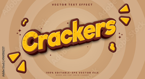 Crackers editable text effect Template Suitable for Sweet Food Products