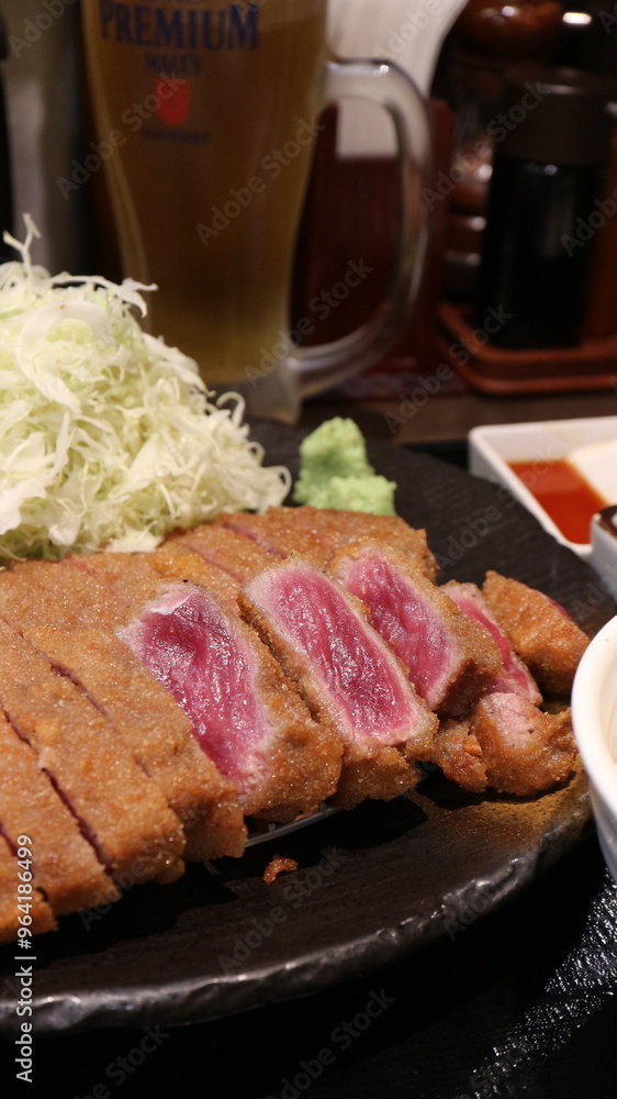 Gyukatsu, BeefCutlet, JapaneseCuisine, FriedBeef, BreadedCutlet, JapaneseDining, TraditionalDish, AsianCuisine, CrispyBeef, JapaneseComfortFood, AuthenticJapanese, FriedDish, SavoryFood, BeefCutletDis