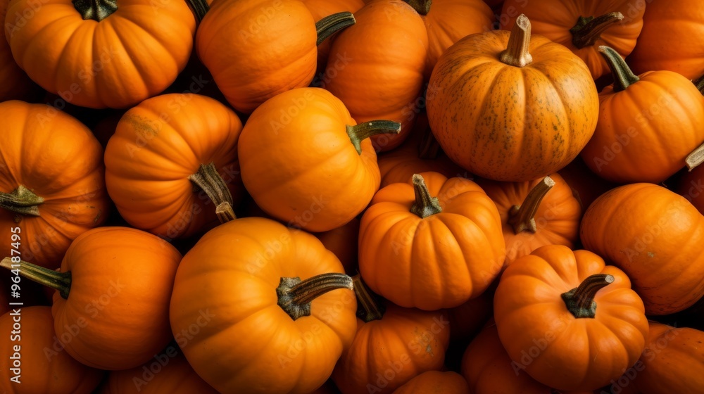 Bunch of orange mini pumpkins with stripes and dark spots. Neural network ai generated art Bunch of orange mini pumpkins with stripes and dark spots. Neural network ai generated art