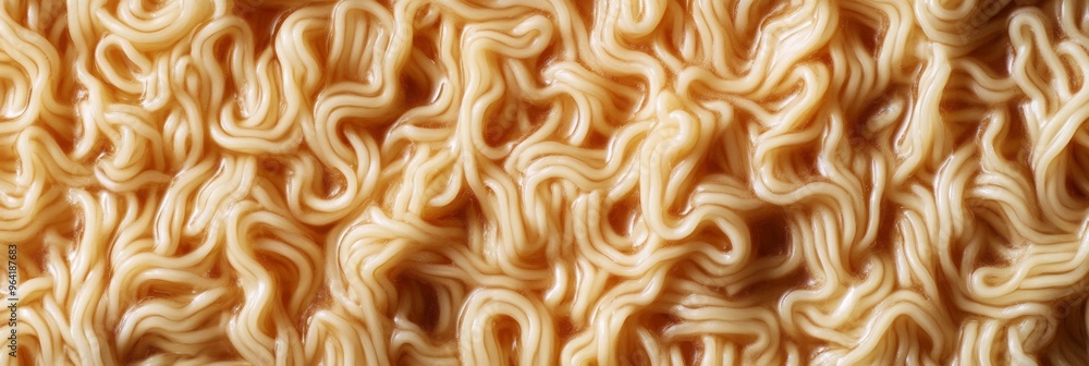 Closeup view of thin instant noodles, ideal for a variety of Asian dishes and flavorful ramen bowls Closeup view of thin instant noodles, ideal for a variety of Asian dishes and flavorful ramen bowls