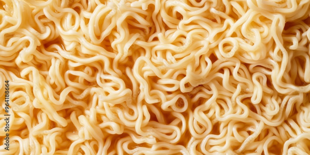 Closeup view of thin instant noodles, ideal for a variety of Asian dishes and flavorful ramen bowls Closeup view of thin instant noodles, ideal for a variety of Asian dishes and flavorful ramen bowls