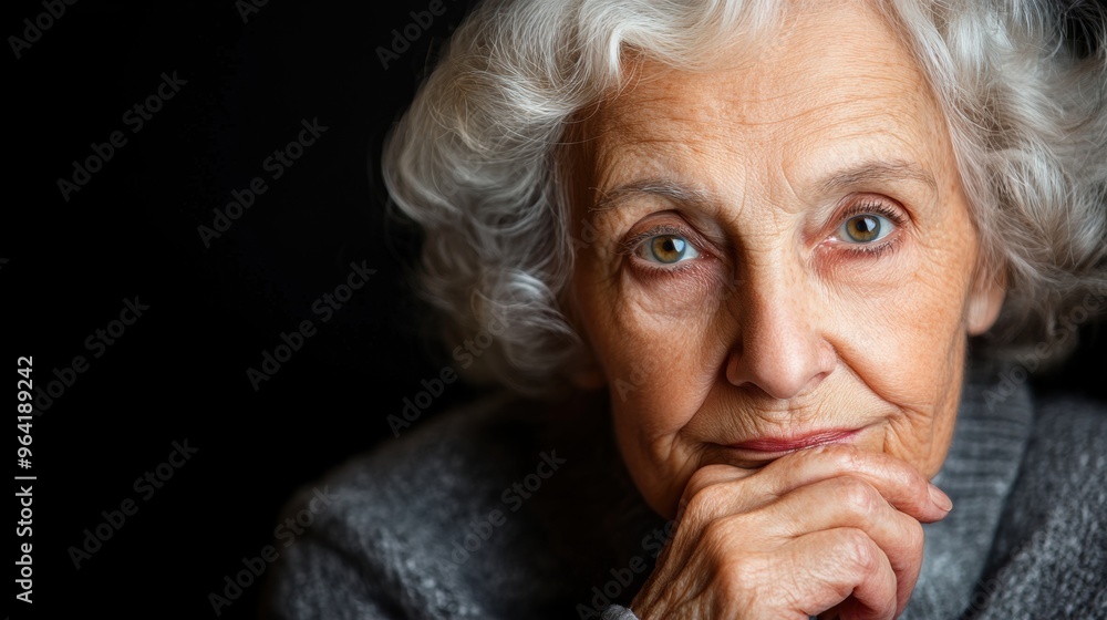 An older woman with a serious expression on her face, AI An older woman with a serious expression on her face, AI