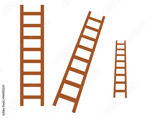 Ladder vector, icon design. Wooden ladder vector isolated on white background. Step ladder icons set simple graphic design. Construction ladder equipment icons vector illustration. eps 10