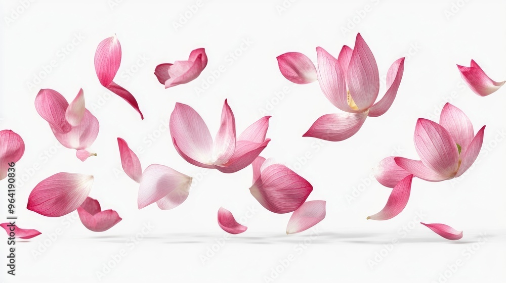 floated lotus flower petals falling isolate on transparency background PNG floated lotus flower petals falling isolate on transparency background PNG