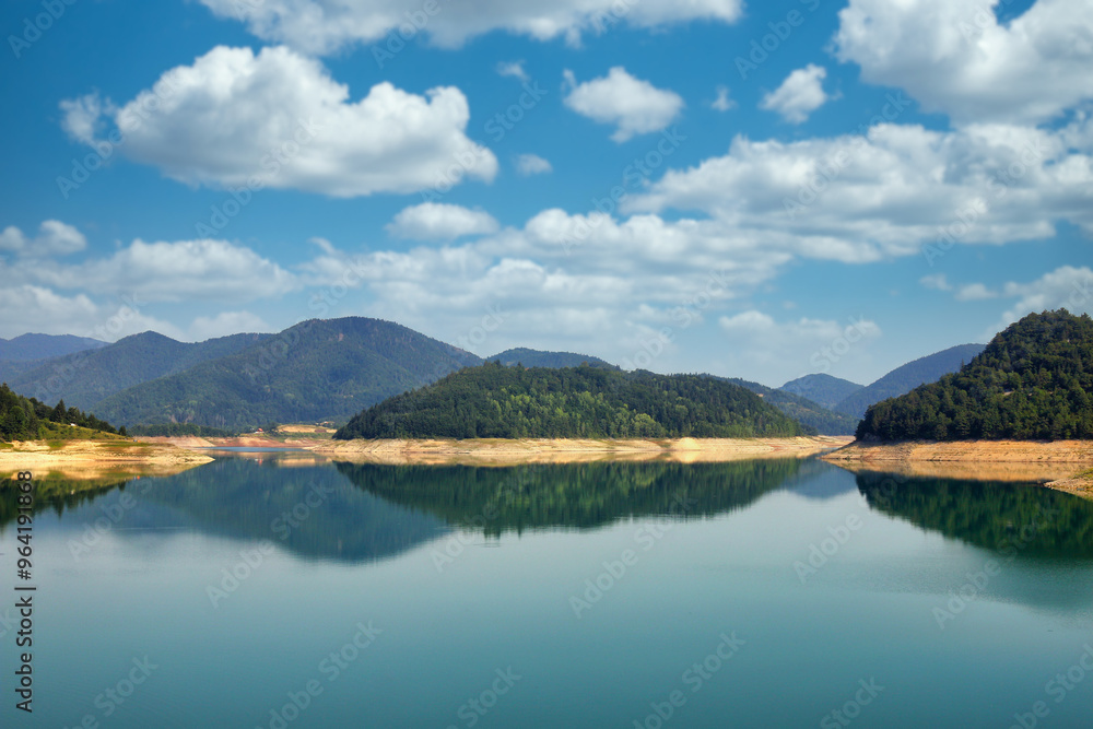 Zaovine lake on Tara mountain landscape,Serbia Zaovine lake on Tara mountain landscape,Serbia