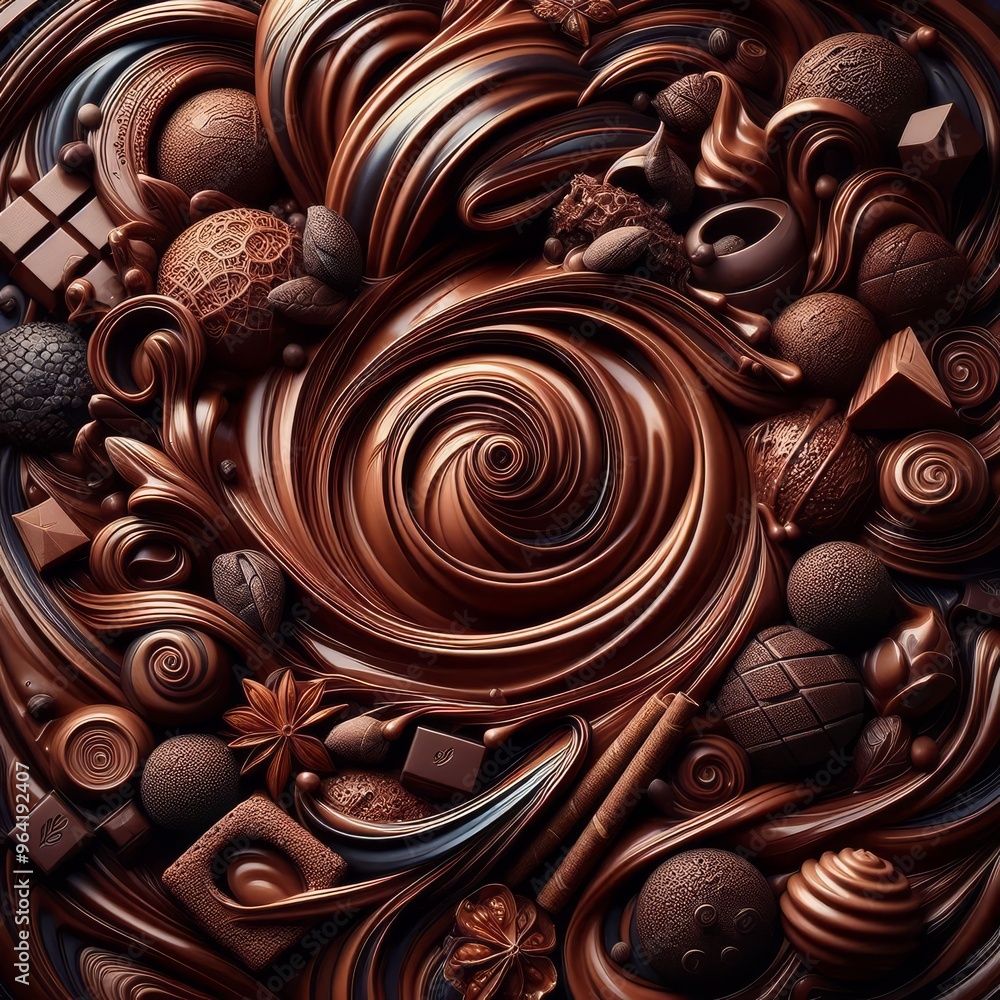 Astonishing chocolate swirl. Backgrounds series.
Astonishing chocolate swirl. Backgrounds series.