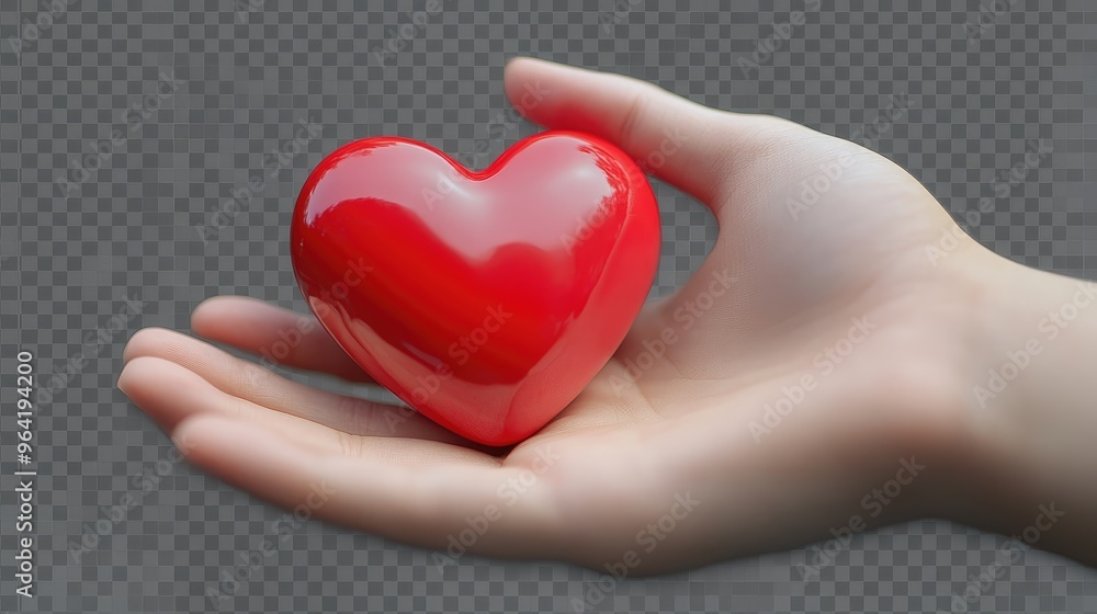 hand holding red heart love on isolate transparency background, PNG hand holding red heart love on isolate transparency background, PNG