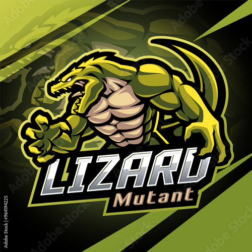 Lizard mutant esport mascot logo design