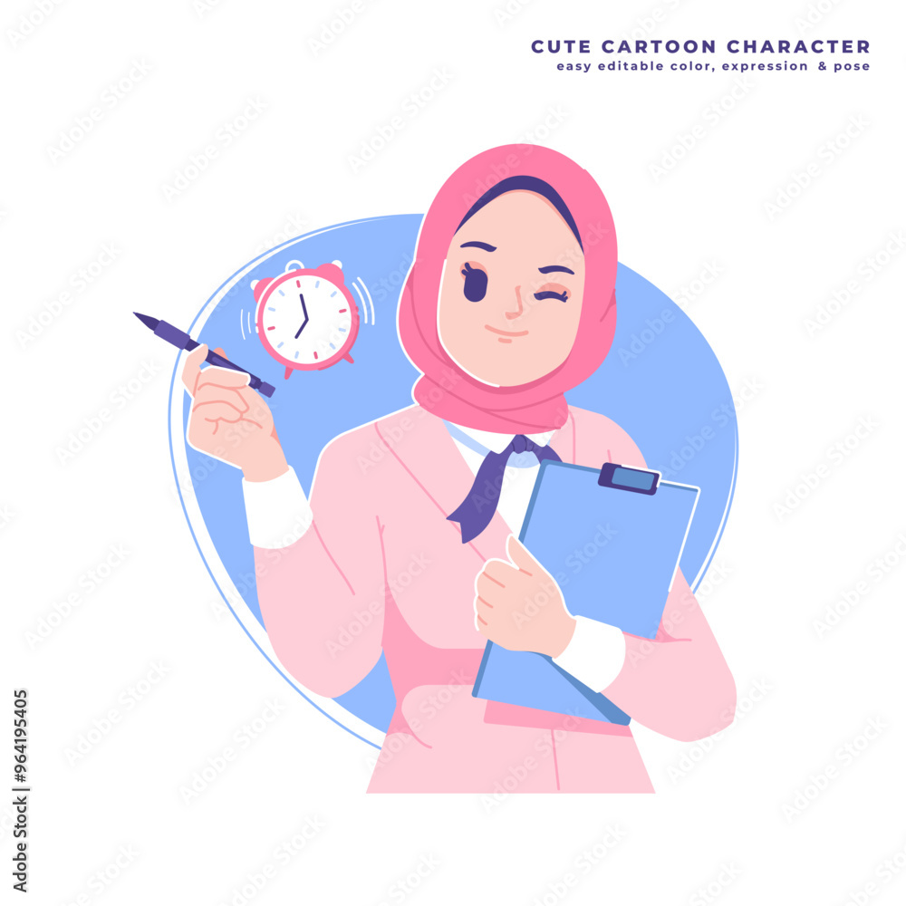 muslim business woman character illustration muslim business woman character illustration