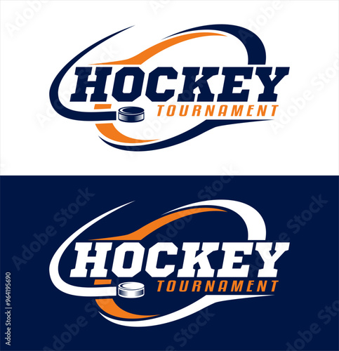 american ice hockey tournament sport shield emblem badge logo design vector inspiration