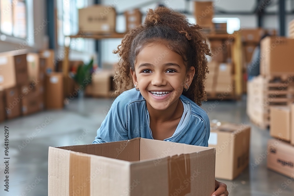 A cheerful young family enjoys moving day A cheerful young family enjoys moving day