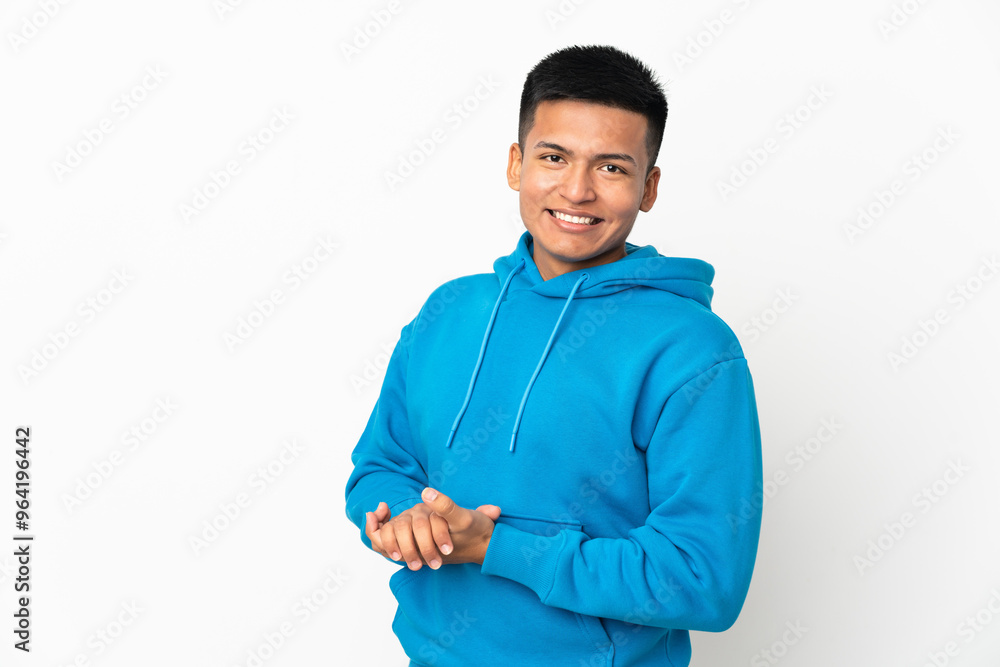 Young Ecuadorian man isolated on white background applauding Young Ecuadorian man isolated on white background applauding