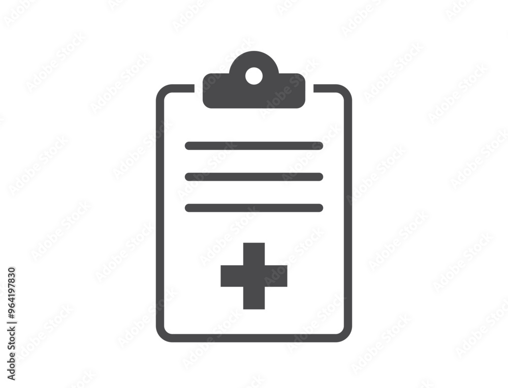 Medical history icon. Patient report card. Isolated vector image in simple style Medical history icon. Patient report card. Isolated vector image in simple style
