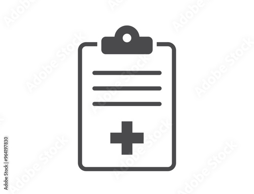 Medical history icon. Patient report card. Isolated vector image in simple style