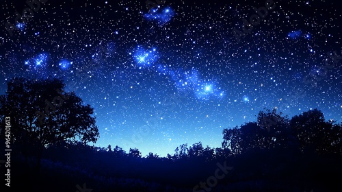 Wallpaper Mural Starlit Sky Over Silhouetted Trees at Dusk Torontodigital.ca