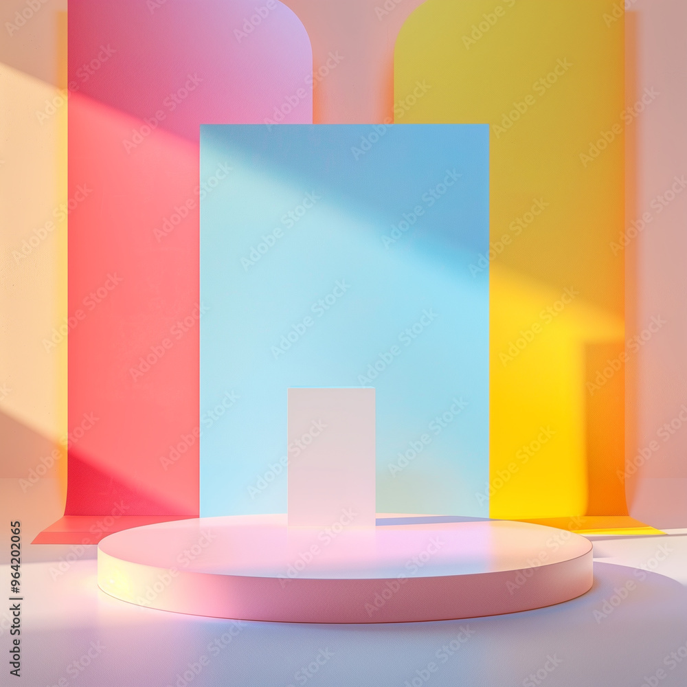 3d rendering of blank digital billboard stand mockup placed on a colored background in a photo studio 3d rendering of blank digital billboard stand mockup placed on a colored background in a photo studio