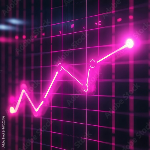 Abstract neon growing graph chart background. Bl (1)