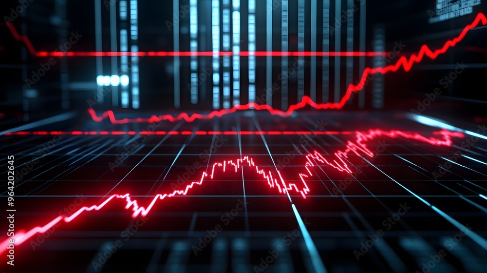 Red Line Chart with Data Visualisation Red Line Chart with Data Visualisation