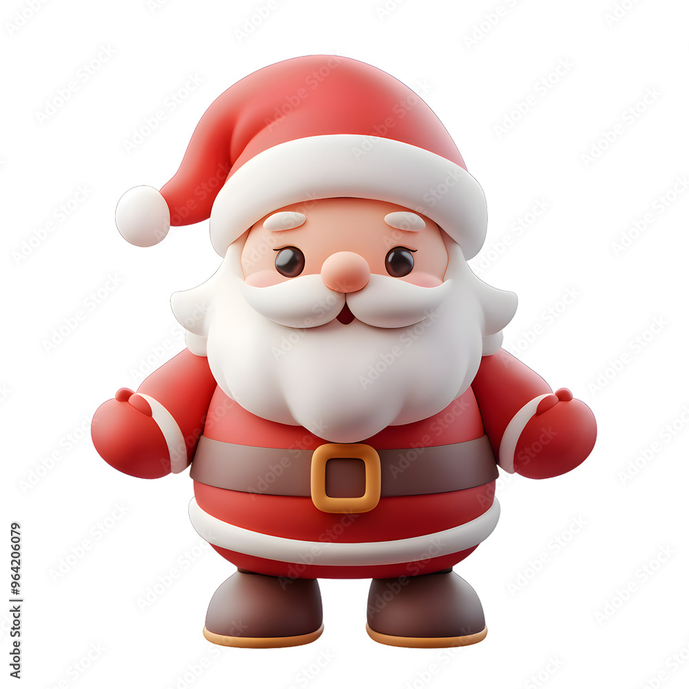 Cartoon Santa Claus 3D icon isolated on transparent background Cartoon Santa Claus 3D icon isolated on transparent background