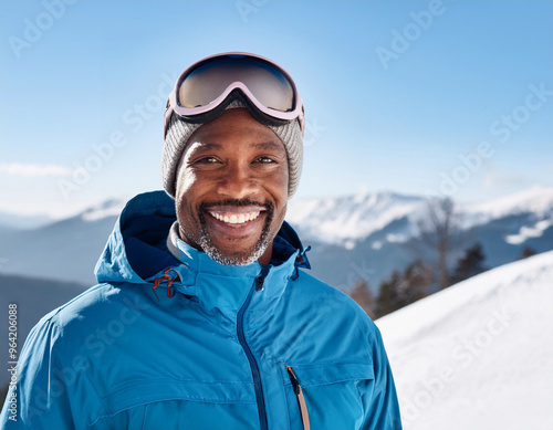 Winter Portrait of Happy Handsome Man Smiling Outdoors