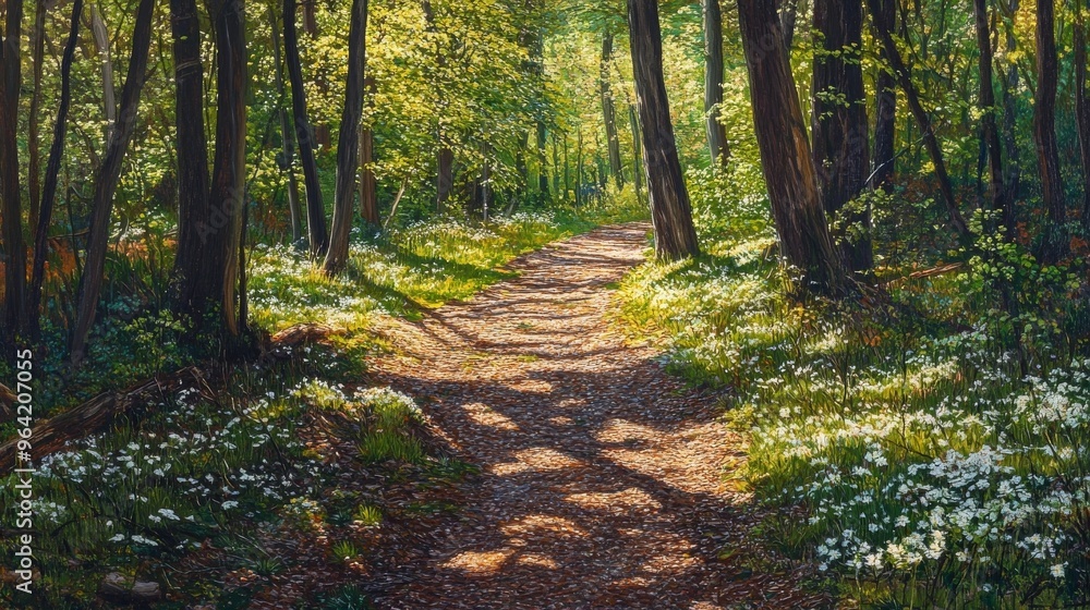 Springtime path, woods Springtime path, woods
