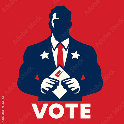 A depiction of a man and woman, each raising their hand to cast a vote and delivering speeches, symbolizing active participation in democracy
