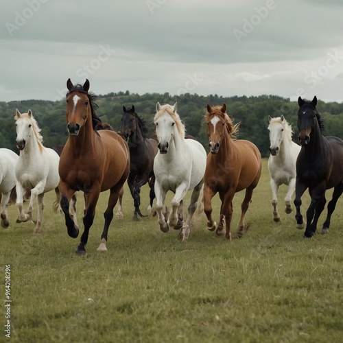 horses on the field