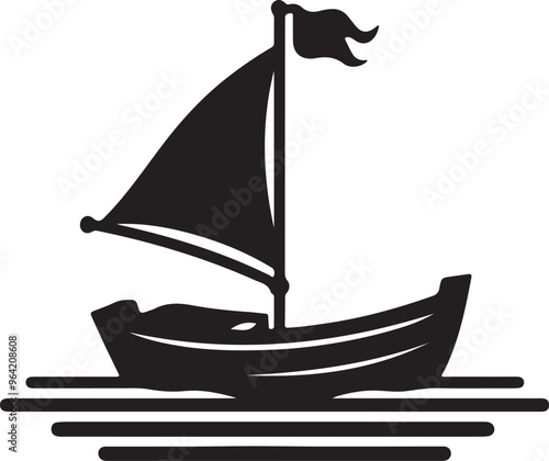 simple Dingy silhouette design vector style 
