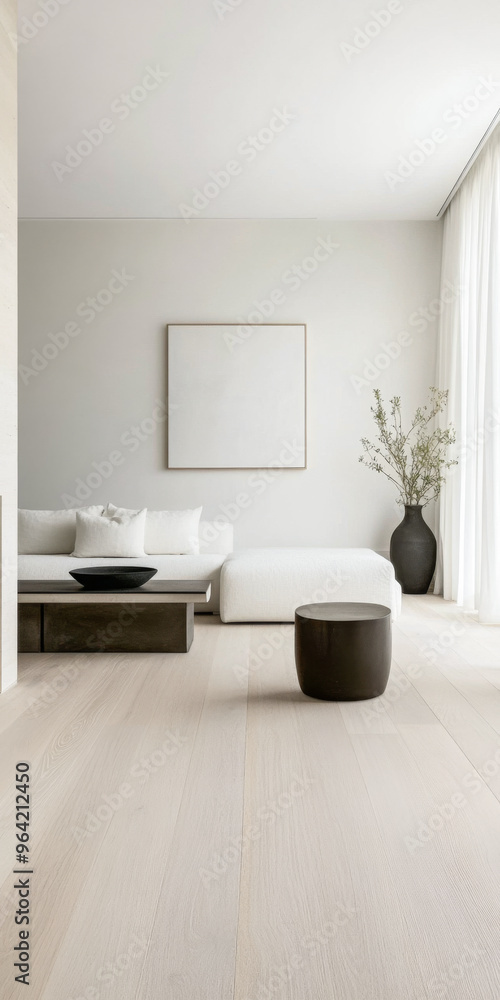 Living room in a luxury Mediterranean villa next to the sea with minimalist decor and coastal furniture. Luxury Real Estate homes interior design. Living room in a luxury Mediterranean villa next to the sea with minimalist decor and coastal furniture. Luxury Real Estate homes interior design.