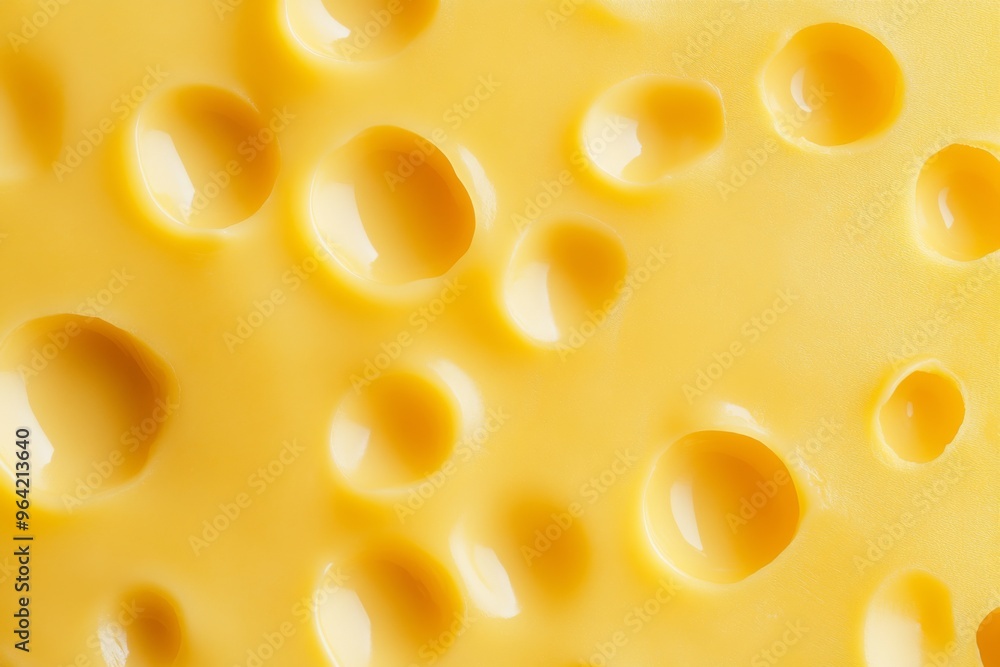 Texture of yellow cheese with large holes close up. Detailed photo of cheese surface in macro Texture of yellow cheese with large holes close up. Detailed photo of cheese surface in macro