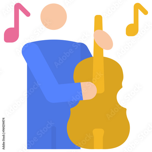 contrabass flat icon