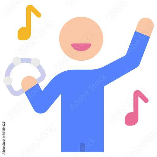 tambourine flat icon