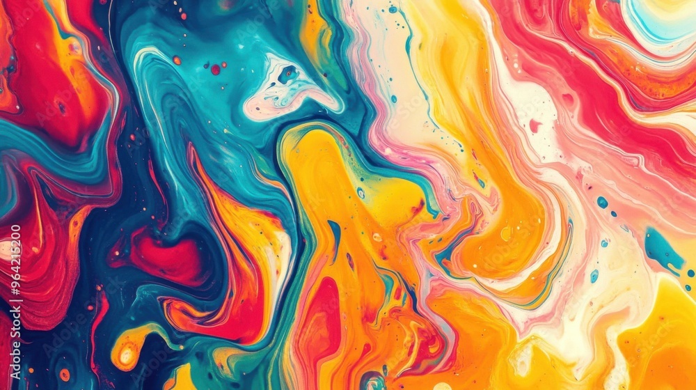 Fototapeta premium Colorful abstract fluid art with swirling patterns