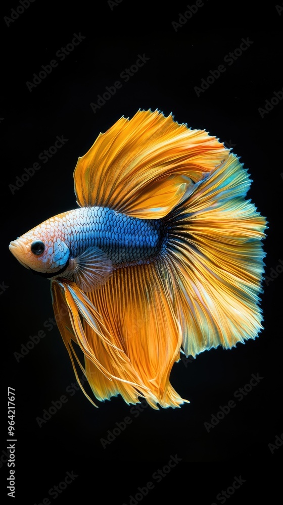 halfmoon betta fish multicolor on a black background halfmoon betta fish multicolor on a black background