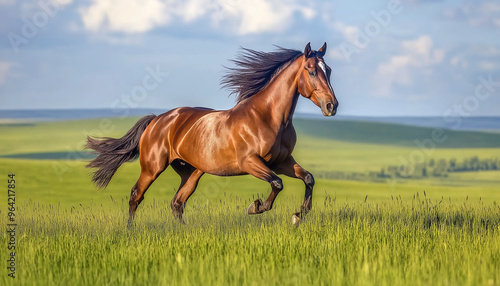 Wallpaper Mural Running Horse in a Field Torontodigital.ca