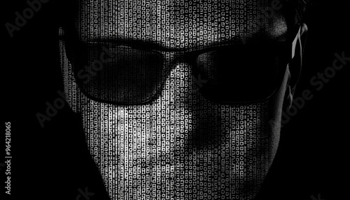 Cybersecurity: Anonymous Hacker with Binary Code