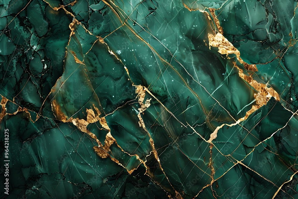 a green and gold marble. a green and gold marble.