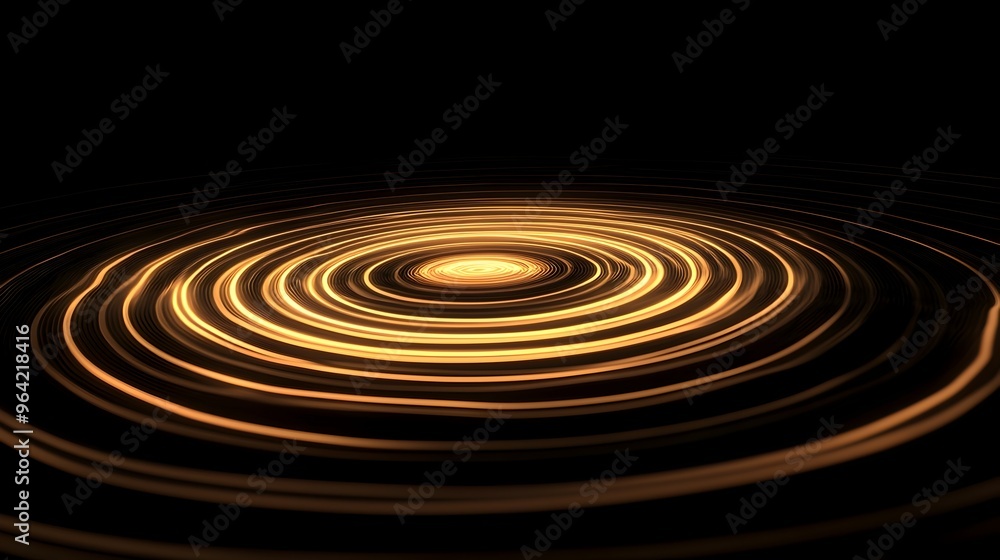 Glowing Concentric Circles Pulsing in Ethereal Atmospheric Lighting Effect Glowing Concentric Circles Pulsing in Ethereal Atmospheric Lighting Effect