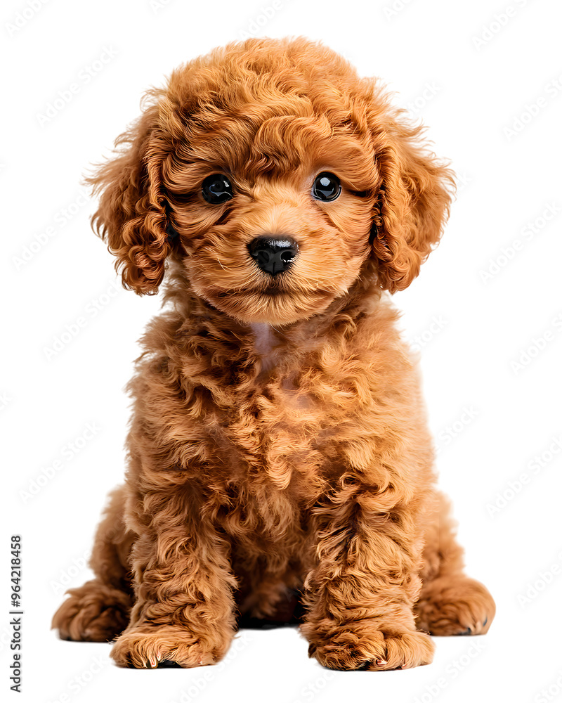 Cute little poodle sitting isolated on transparent background Cute little poodle sitting isolated on transparent background