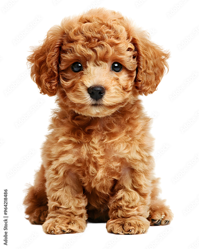 Cute little poodle sitting isolated on transparent background Cute little poodle sitting isolated on transparent background